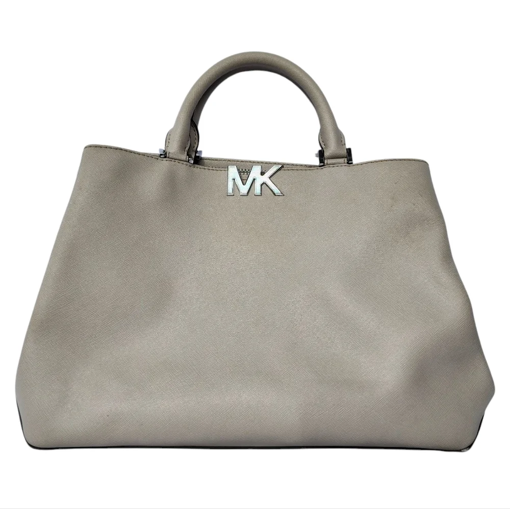 MICHAEL KORS FLORENCE DARK DUNE LARGE‎ LEATHER SATCHEL HANDBAG